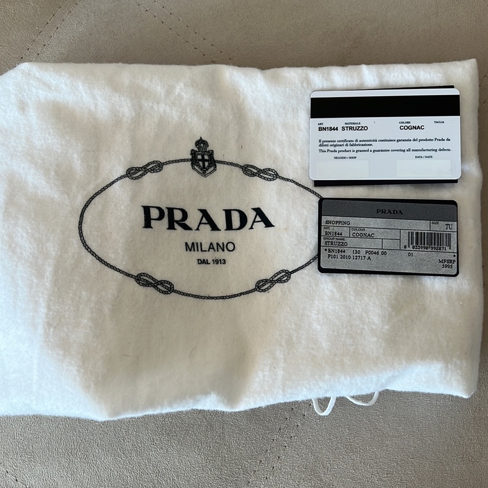 Prada Ostrich Cognac Tote Bag - Picture 10 of 14